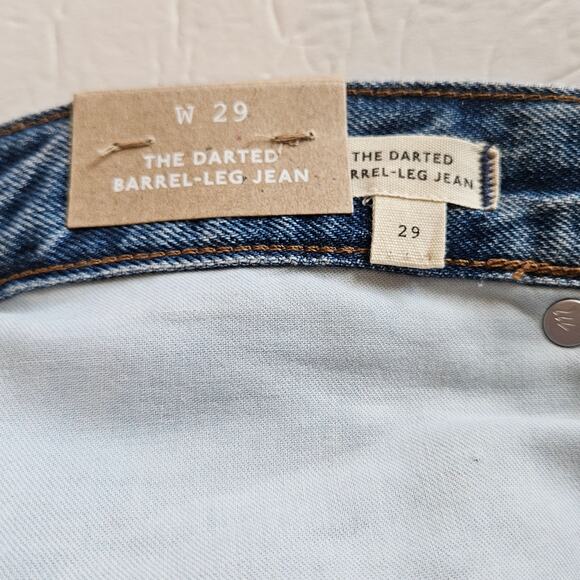 Madewell The Darted Barrel-Leg Jeans Dobbins Wash Women's 29 Casual Everyday - Picture 9 of 14